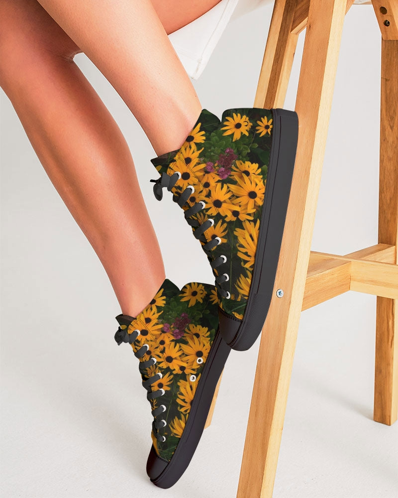 Flower Pattern Women's Hightop Canvas Shoe 