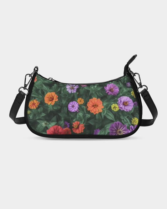 Flower Garden Gems Dual Shoulder & Wristlet Canvas Pouch