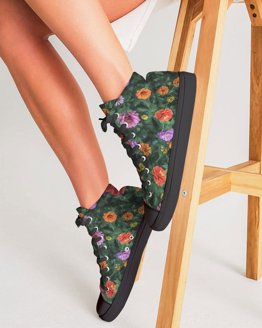 Flower Garden Gems Women's Hightop Canvas Shoe 